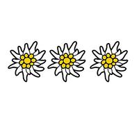 Set di 3 adesivi per auto, con stella alpina, resistenti alle intemperie e ai raggi UV