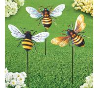 Set Di 3 Affascinante Bumblebee Swaying-in-The-Breeze Esterno Metallo Giardino