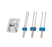 Set di 3 aghi e piedino per macchina da cucire 2/90 3/90 4/90 per la maggior parte delle macchine da cucire domestiche