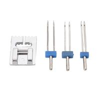 Set di 3 aghi e piedino per macchina da cucire 2/90 3/90 4/90 per la maggior parte delle macchine da cucire domestiche
