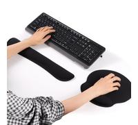 Set di 3 alzate per tastiera e poggiapolsi, supporto ergonomico inclinato in acrilico con supporto per mouse in memory foam, supporto rialzato antiscivolo per una digitazione confortevole