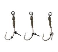 Set di 3 ami da pesca anti fondo con ardiglione e vite Boilie per un efficace attacco esca (2#)