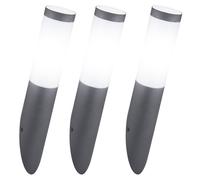 Set di 3 applique da esterno per facciate ACCIAIO INOX torcia lampada da giardino antracite in un set con lampadine a LED