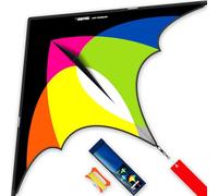 Set di 3 aquiloni Delta per far volare facilmente, grande aquilone per bambini e adulti, giocattolo perfetto per la famiglia, divertimento in spiaggia per attività in famiglia (giallo petalo, 1)