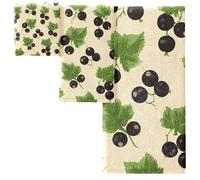 Set di 3 asciugamani da bagno con ribes nero, foglie verdi, asciugamano da bagno e asciugamano per hotel spa bagno