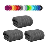 Set di 3 asciugamani da bagno jumbo 100x200 cm, 600 g/mq, extra large, grande asciugamano da spiaggia 100% cotone egiziano XXL, set di asciugamani da bagno super morbidi (Grigio Antracite, 3)