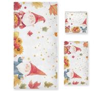 Set di 3 asciugamani decorativi per il viso con nani del raccolto autunnale, 1 asciugamano da bagno, 1 asciugamano per le mani, 1 panno per la casa, la cucina e la famiglia