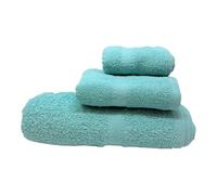 Set di 3 asciugamani in cotone (bagno, lavabo e bidet) - 100% cotone, morbido e assorbente (azzurro celeste)