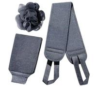 Set di 3 asciugamani per il corpo, set di asciugamani da bagno per doccia, asciugamano da bagno e doccia, asciugamano da bagno a strappo, guanti da bagno a doppio lato, per corpo e viso