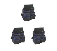 Set di 3 attrezzi da giardinaggio marsupio cintura impermeabile pratico strumento cintura marsupio falegname bordi blu, 21 x 24 cm
