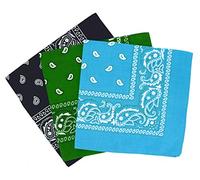 Set di 3 bandanas paisley in cotone, modello cachemire
