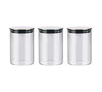 Set di 3 Barattoli di Vetro con Coperchio in Acciaio Inox, Ermetico Contenitori per la Conservazione Alimenti, Vasetti di Conservazione per Caramelle, Biscotti, Riso, Farina, Pasta, Noci - 500ML