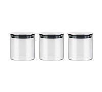 Set di 3 Barattoli di Vetro con Coperchio in Acciaio Inox, Ermetico Contenitori per la Conservazione Alimenti, Vasetti di Conservazione per Caramelle, Biscotti, Riso, Farina, Pasta, Noci - 350ML