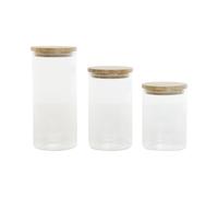 E_0002_S3053522 Home Esprit Set di 3 Barattoli Home ESPRIT Trasparente Silicone