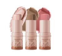 Set di 3 bastoncini illuminanti per contouring, kit di trucco in crema per scolpire il contorno, barra luminosa morbida e luminosa, bastoncini per il trucco a lunga durata e multiuso (#Set A)