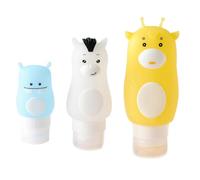 Set di 3 Boccette da Viaggio in Silicone Ricaricabili per Liquidi