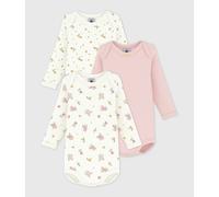 Set di 3 body a maniche lunghe, cotone, stampa a fiori Rosa 18 mesi - 81 cm Floreale