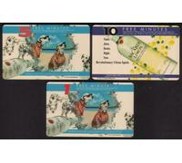 Set Di 3 Bottiglie Di Rum Bacardi Con Cani Dalmata, Carta Telefonica SPECIMEN
