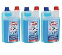 Set di 3 bottiglie PULY MILK Plus da 1L - liquido per ugello vapore e montalatte per sistemi di latte nelle macchine da caffè
