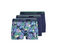 Set di 3 boxer: 2 a tinta unita e 1 con stampa floreale Blu XL Grafico