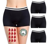 Set di 3 - Boxer - Mutande Assorbenti Mestruali per Ciclo Abbondante | 12 Anni / 4XL | Lavabili | Cotone | Slip per Ciclo Mestruale | Donna Intimo Protettive | Ragazza (Neo-Pack, Nero, L)