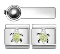 Set di 3 braccialetti italiani personalizzati con ciondoli a forma di vita marina, con ciondoli a maglie e strumento per ciondoli, in acciaio inox, accessorio per bracciale da donna