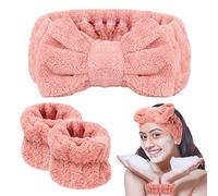 Set di 3 braccialetti per il lavaggio del viso, morbidi braccialetti per spa per donne trucco per la cura della pelle fasce da polso per lavare il viso