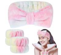 Set di 3 braccialetti per il lavaggio del viso, morbidi braccialetti per spa per donne trucco per la cura della pelle fasce da polso per lavare il viso