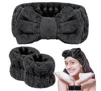 Set di 3 braccialetti per il lavaggio del viso, morbidi braccialetti per spa per donne trucco per la cura della pelle fasce da polso per lavare il viso