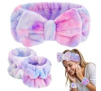 Set di 3 braccialetti per il lavaggio del viso, morbidi braccialetti per spa per donne trucco per la cura della pelle fasce da polso per lavare il viso