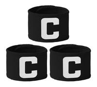 Set di 3 bracciali da capitano del calcio, in neoprene, taglie per ragazzi e adulti, flessibili, design a C per la leadership di squadra