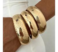 Set di 3 bracciali da donna in metallo con placca in ferro a scaglie di pesce, stile vintage elegante e casual esagerato, adatto per uso quotidiano, feste, matrimoni, vacanze e come regalo Ferro