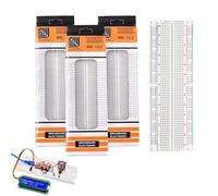 Set di 3 breadboard, kit di prototipi di circuiti PCB, senza saldatura, 3x830 punti, compatibile con progetti fai da te Arduino, Raspberry Pi 2/3/4/5, distribuzione Proto Shield - Blocchi di connessio