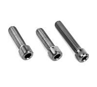 Set di 3 bulloni per viti quadrante posteriore per manubrio in lega di titanio da 3 pezzi per accessori per biciclette da strada ((Limitatore deragliatore posteriore nero))