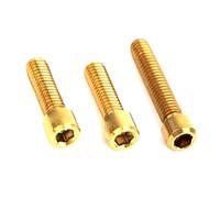 Set di 3 bulloni per viti quadrante posteriore per manubrio in lega di titanio da 3 pezzi per accessori per biciclette da strada ((Limitatore deragliatore posteriore oro))