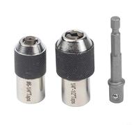 Set di 3 bussole per rubinetto, con attacco da 3/8" e adattatore per cricchetto o trapano, per lavorazione e riparazioni meccaniche