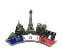 Set di 3 calamite da frigo in metallo retrò di Parigi, souvenir fatti a mano con torre, Notre-Dame Arc De | Decorazione vintage | Regalo di Parigi | Decorazione per la casa e