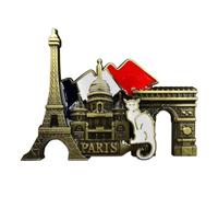 Set di 3 calamite da frigo in metallo retrò di Parigi, souvenir fatti a mano con torre, Notre-Dame Arc De | Decorazione vintage | Regalo di Parigi | Decorazione per la casa e