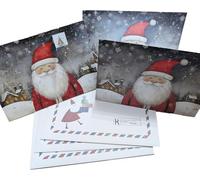 Set di 3 calendari dell'Avvento in carta, formato A5, con buste, a scelta tra consapevolezza, giochi di parole, scherzi o immagini (immagini)