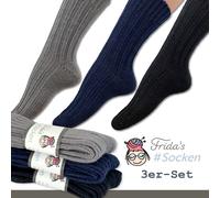 Set Di 3 Calze Di Frida #Blu-Grigio Taglia 40-45 Calze In Lana Merino