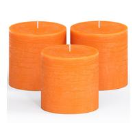 Set di 3 candele a colonna CANDWAX 3x3 - Candele rustiche decorative, senza profumo e antigoccia - Ideali come candele da matrimonio o grandi can