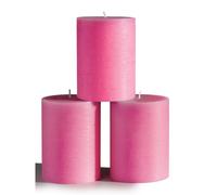 Set di 3 candele a colonna CANDWAX 3x4 - Candele rustiche decorative senza profumo e candele da cena - Ideali come candele da matrimonio o grandi