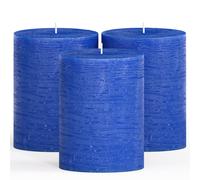 Set di 3 candele a colonna CANDWAX 3x4 - Candele rustiche decorative, senza profumo e senza gocciolamento - Ideali come candele da matrimonio o g