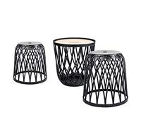 Set di 3 canestri multifunzione da 55L (con coperchio in legno) + 2x35L Prosperplast Uniqubo Plastic in colore antracite