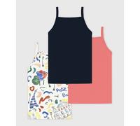 Set di 3 canottiere, OPERA DE PARIS x PETIT BATEAU Rosso 12 anni - 150 cm Leopardato