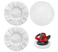 Set di 3 cappe lucidanti in lana d'agnello, per lucidatrici a batteria Einhell CE-CB 18/254 Li, CC-PO 90, per 220 mm - 250 mm per la cura della vernice dell'auto, lucidatura metallica e finitura del