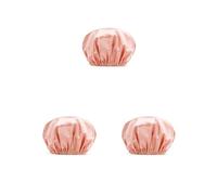 Set di 3 cappelli da donna impermeabili per la doccia, a prova di olio, ispessiti e antipolvere, accessori per la testa della ragazza, colore rosa arcobaleno