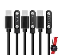 Set di 3 caricabatterie universali magnetici per orologi connessi, adattatori 2 pin 4 mm e 7,62 mm, cavo USB C caricatore 4 pin 2,6 mm, compatibile con smartwatch e fitness tracker