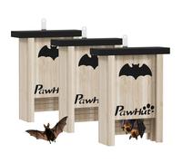 Set di 3 Casette per Pipistrelli Bat Box 18x6x22,5 cm in Legno di Abete