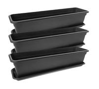 Set di 3 cassette da balcone, 80 cm, colore antracite: trasformate il vostro balcone in un'oasi fiorita! Fioriera con sottovaso